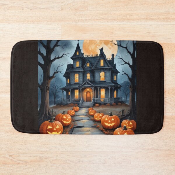 Item preview, SPOOKY MOONLIT MANSION WITH JACK O LANTERNS PUMPKINS  designed and sold by Arts4U.