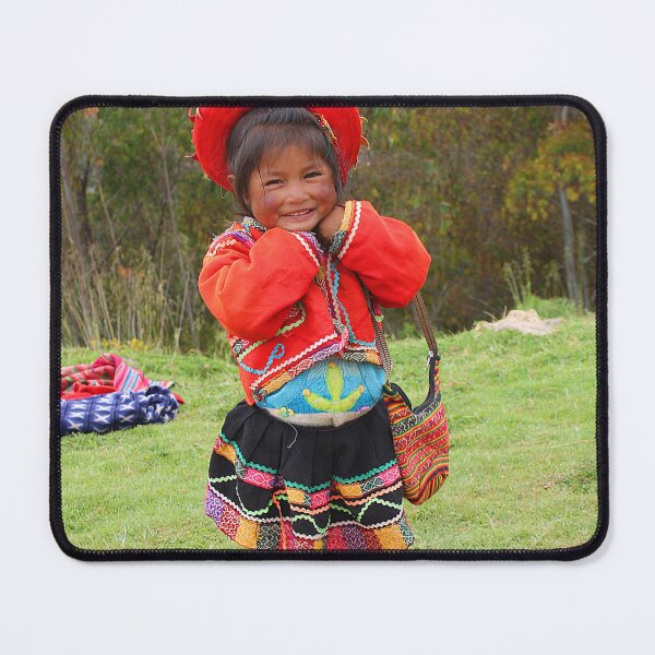 Item preview, Happy Peruvian Girl in Traditional Outfit designed and sold by Global Nomad.