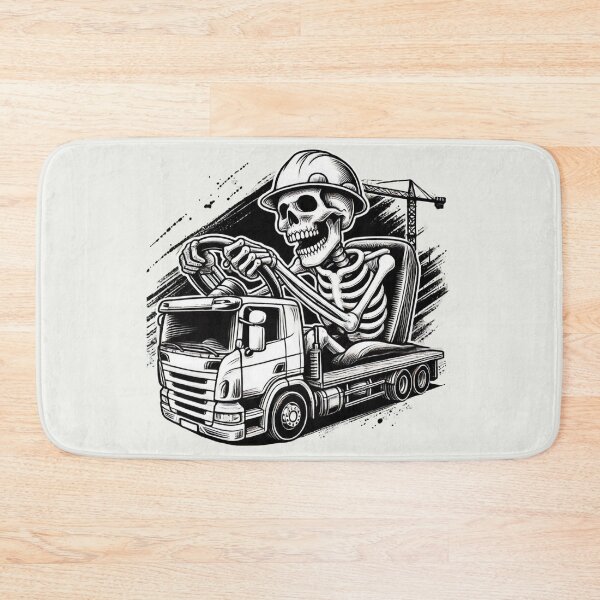 Item preview, Skeleton with helmet driving truck designed and sold by Meandmyshop.