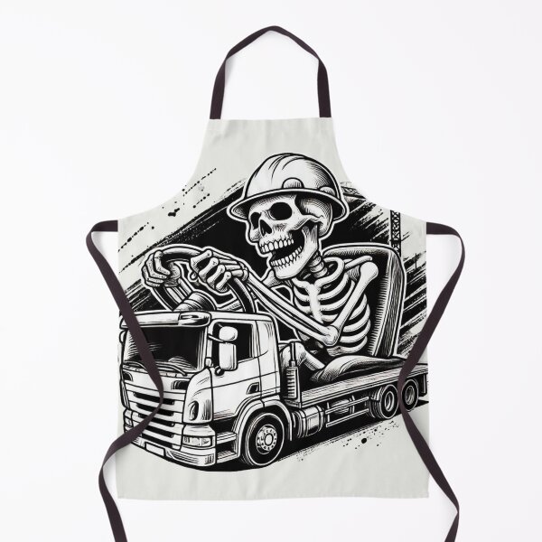 Item preview, Skeleton with helmet driving truck designed and sold by Meandmyshop.