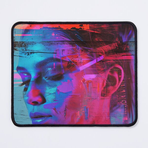 Item preview, Women portraits, digital distortion, intense glitch colors designed and sold by Piotrek0001.
