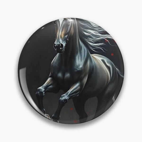 Item preview, A black horse galloping designed and sold by RobiCom.