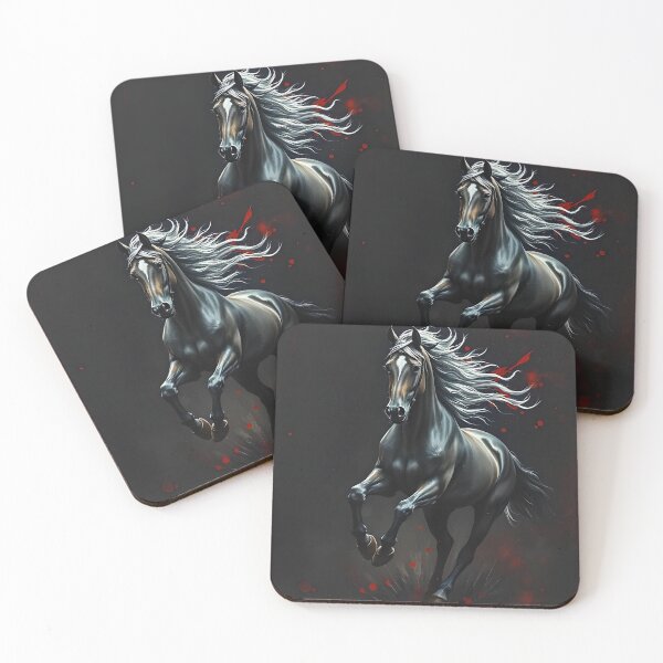 Item preview, A black horse galloping designed and sold by RobiCom.