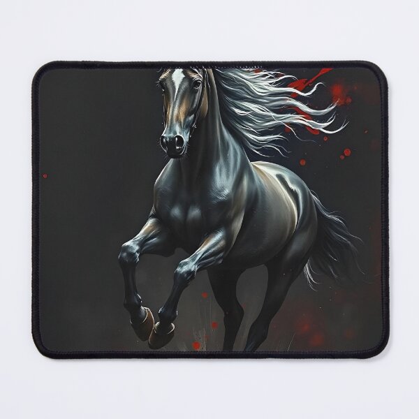 Item preview, A black horse galloping designed and sold by RobiCom.