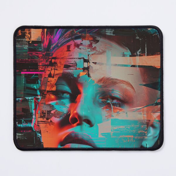Item preview, Women portraits, digital distortion, intense glitch colors designed and sold by Piotrek0001.
