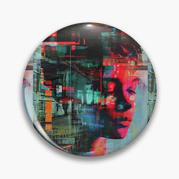 Item preview, Women portraits, digital distortion, intense glitch colors designed and sold by Piotrek0001.