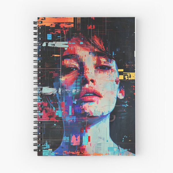 Item preview, Women portraits, digital distortion, intense glitch colors designed and sold by Piotrek0001.