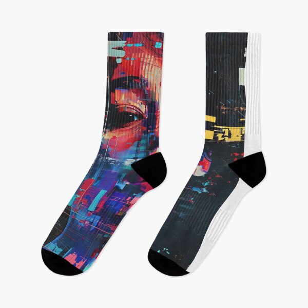 Item preview, Women portraits, digital distortion, intense glitch colors designed and sold by Piotrek0001.