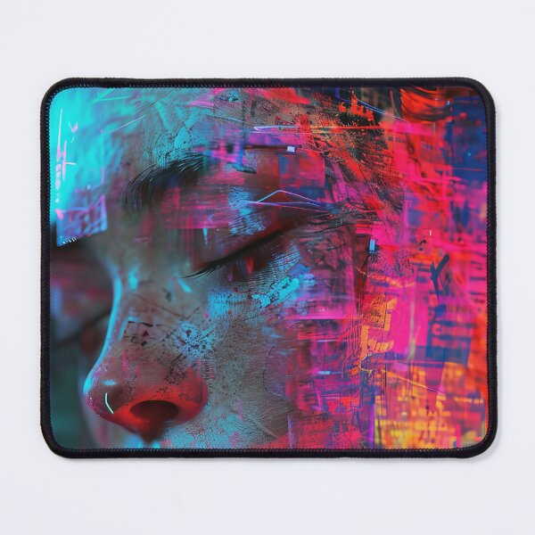 Item preview, Women portraits, digital distortion, intense glitch colors designed and sold by Piotrek0001.