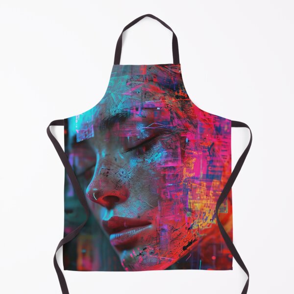 Item preview, Women portraits, digital distortion, intense glitch colors designed and sold by Piotrek0001.