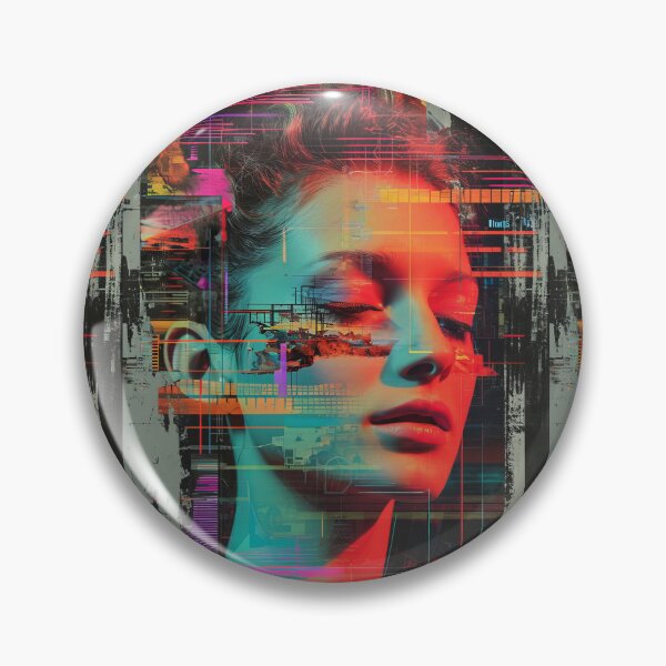 Item preview, Women portraits, digital distortion, intense glitch colors designed and sold by Piotrek0001.