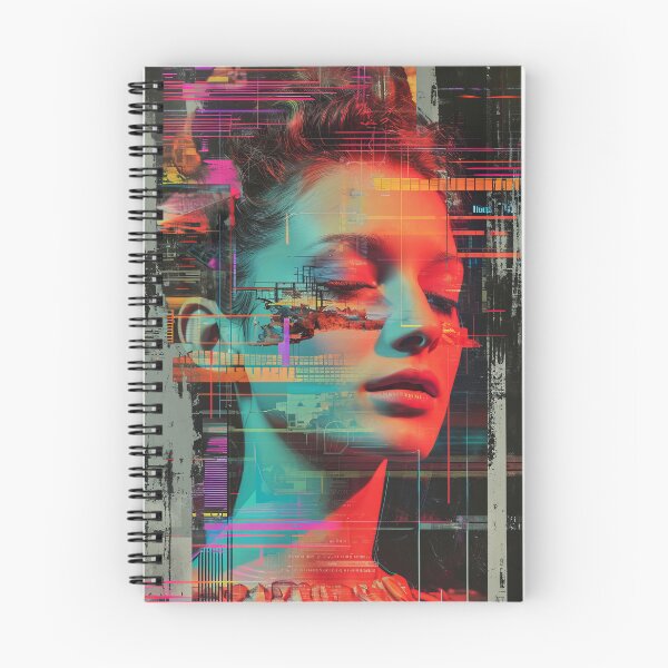 Item preview, Women portraits, digital distortion, intense glitch colors designed and sold by Piotrek0001.