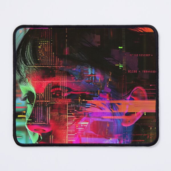 Item preview, Women portraits, digital distortion, intense glitch colors designed and sold by Piotrek0001.