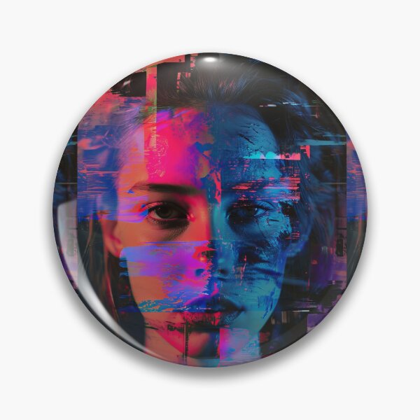 Item preview, Women portraits, digital distortion, intense glitch colors designed and sold by Piotrek0001.