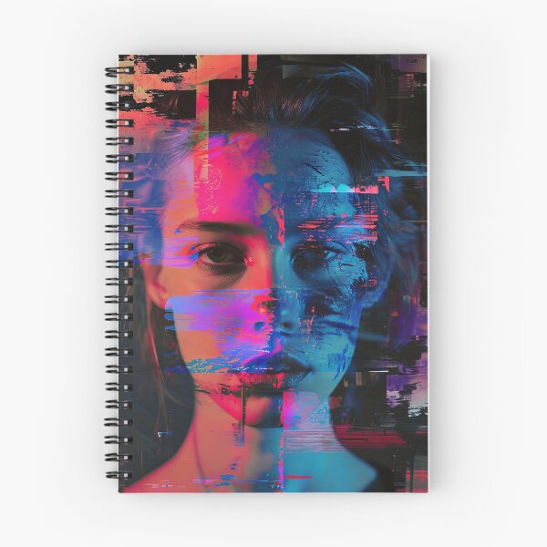 Item preview, Women portraits, digital distortion, intense glitch colors designed and sold by Piotrek0001.
