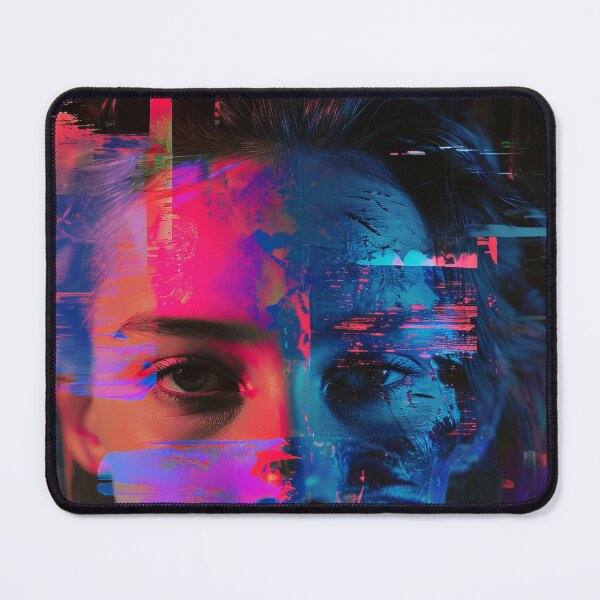 Item preview, Women portraits, digital distortion, intense glitch colors designed and sold by Piotrek0001.