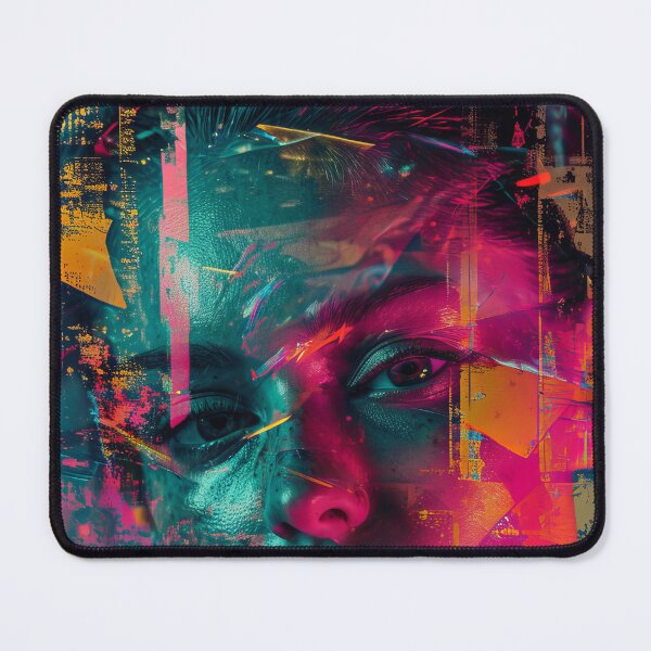 Item preview, Women portraits, digital distortion, intense glitch colors designed and sold by Piotrek0001.