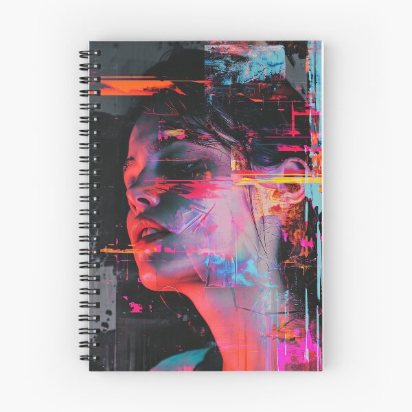 Item preview, Women portraits, digital distortion, intense glitch colors designed and sold by Piotrek0001.