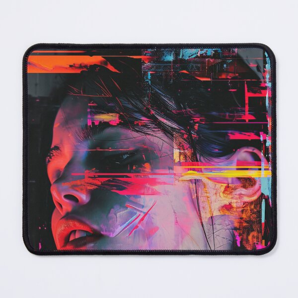 Item preview, Women portraits, digital distortion, intense glitch colors designed and sold by Piotrek0001.