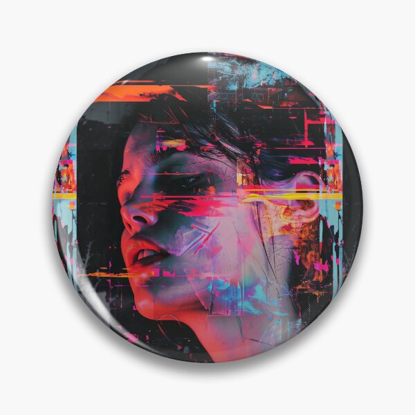 Item preview, Women portraits, digital distortion, intense glitch colors designed and sold by Piotrek0001.