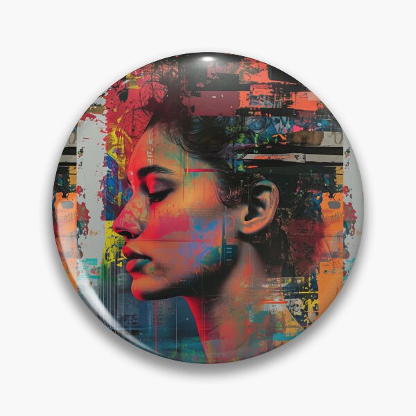 Item preview, Women portraits, digital distortion, intense glitch colors designed and sold by Piotrek0001.