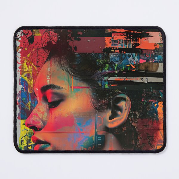 Item preview, Women portraits, digital distortion, intense glitch colors designed and sold by Piotrek0001.