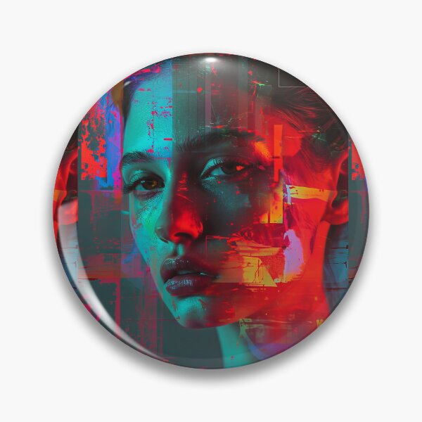 Item preview, Women portraits, digital distortion, intense glitch colors designed and sold by Piotrek0001.