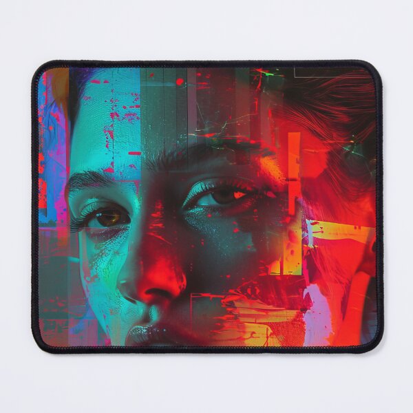 Item preview, Women portraits, digital distortion, intense glitch colors designed and sold by Piotrek0001.