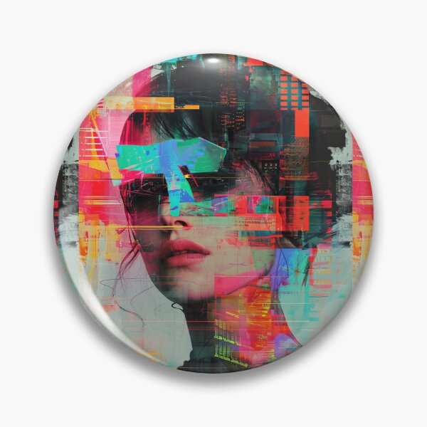 Item preview, Women portraits, digital distortion, intense glitch colors designed and sold by Piotrek0001.