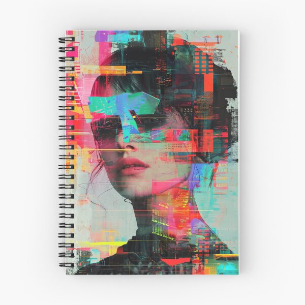 Item preview, Women portraits, digital distortion, intense glitch colors designed and sold by Piotrek0001.