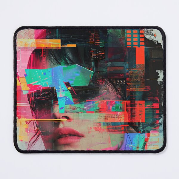Item preview, Women portraits, digital distortion, intense glitch colors designed and sold by Piotrek0001.