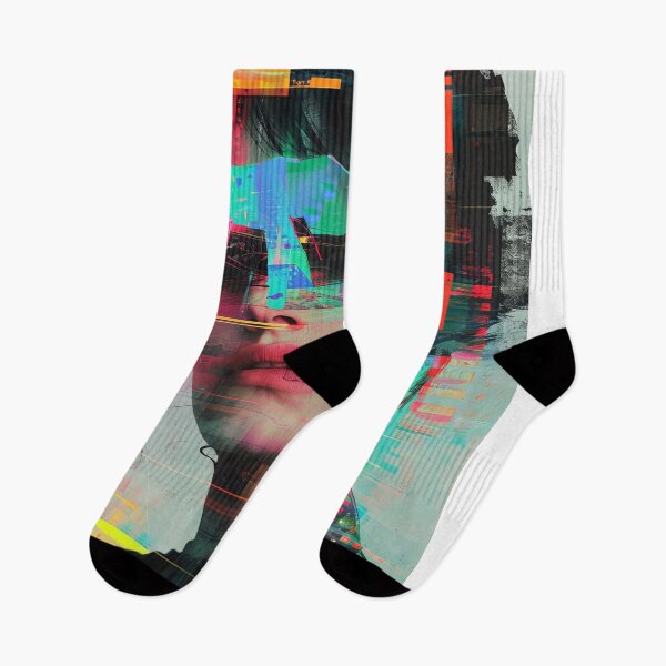 Item preview, Women portraits, digital distortion, intense glitch colors designed and sold by Piotrek0001.