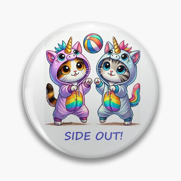Item preview, Side Out: Cats in Unicorn Onesies Playing Volleyball designed and sold by KenmoreRd.