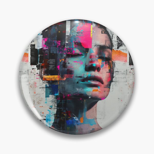 Item preview, Women portraits, digital distortion, intense glitch colors designed and sold by Piotrek0001.