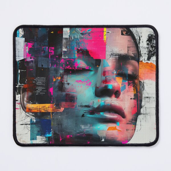 Item preview, Women portraits, digital distortion, intense glitch colors designed and sold by Piotrek0001.