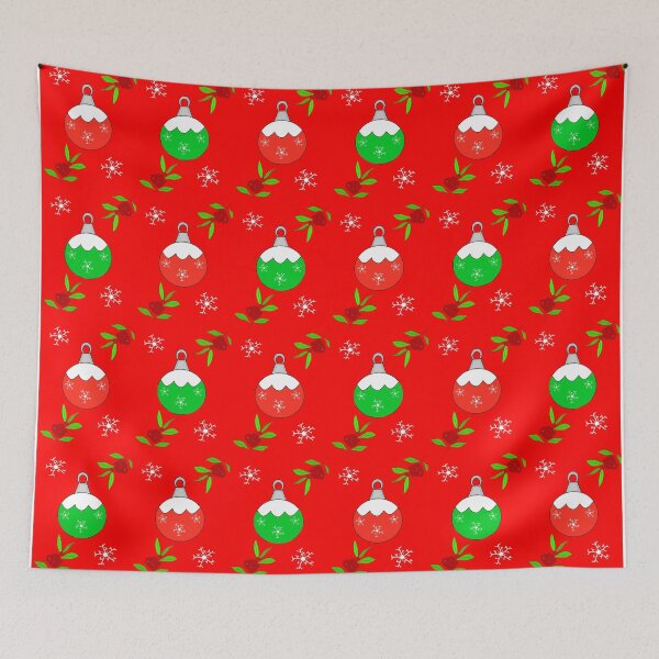 Item preview, Red Christmas Ornaments Pattern designed and sold by Sartoris Art.