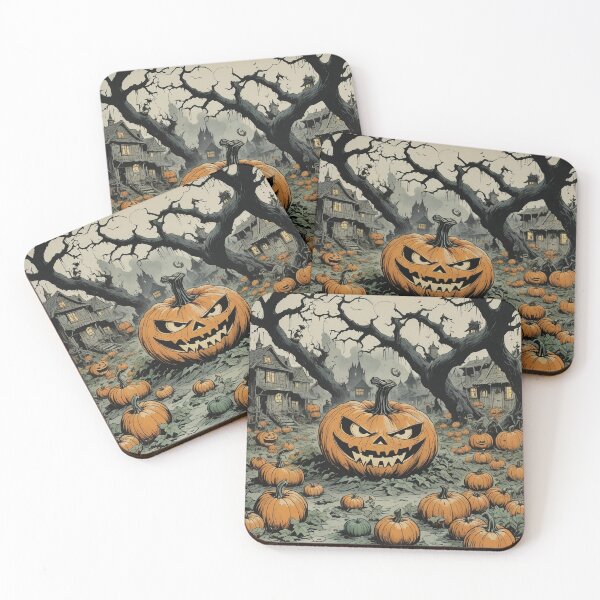 Item preview, Retro Monster Pumpkin in Patch – Vintage Halloween Horror Design designed and sold by Claw Prod Co.