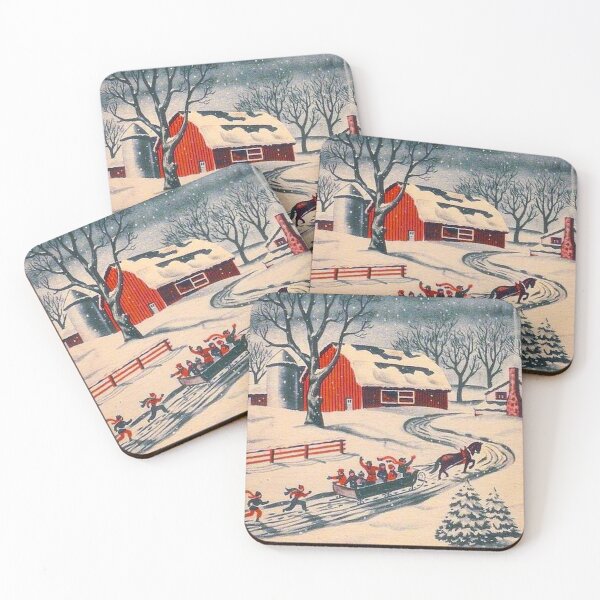 Item preview, 1943 Vintage Snow Scene Horse and Sleigh | Vintage Winter Christmas Card designed and sold by Arwen-Art.