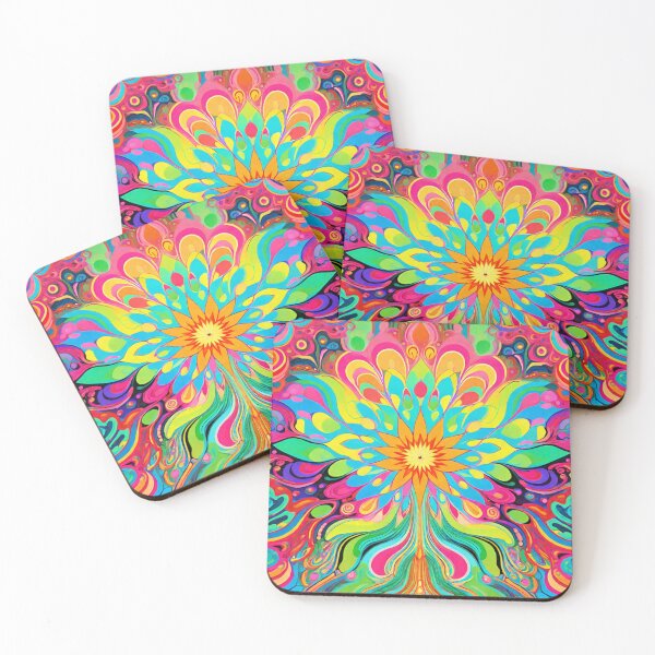 Item preview, Vintage 70s Colorful Psychedelic Artwork designed and sold by HLPsychDesigns.