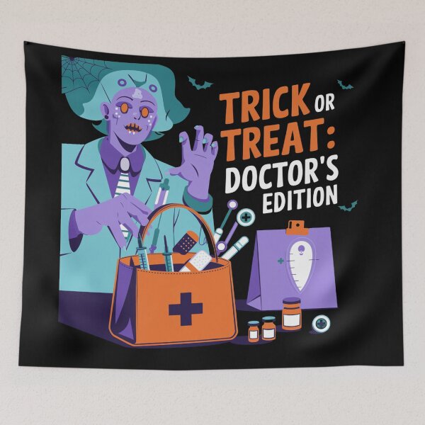 Item preview, Trick or treat: doctor edition, funny med school and Halloween designed and sold by NoetherSym.