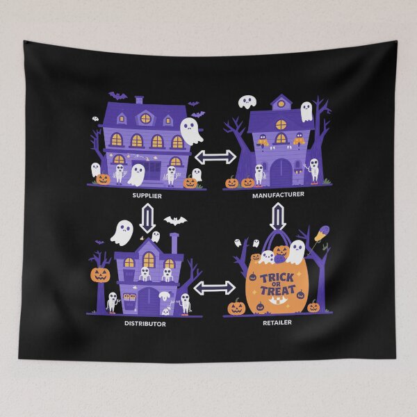 Item preview, The journey to trick or treat, supply chain halloween designed and sold by NoetherSym.