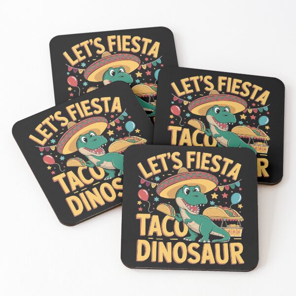 Item preview, Let's Fiesta Taco Dinosaur Funny Quote designed and sold by Verycutethings.