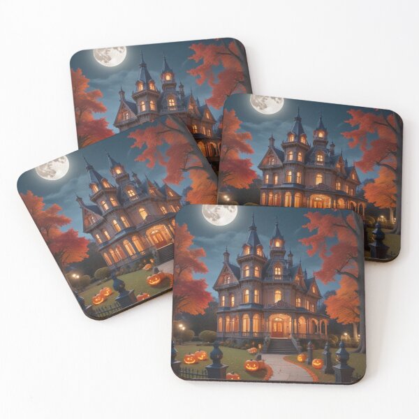 Item preview, AUTUMN TREES LEAVES VICTORIAN SPOOKY HOUSE HALLOWEEN designed and sold by Arts4U.