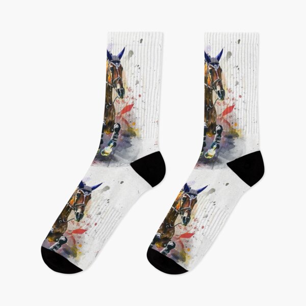 Item preview, Horse and rider splashes of colour jumping event Active Outdoors Inspired Art designed and sold by CDC40.