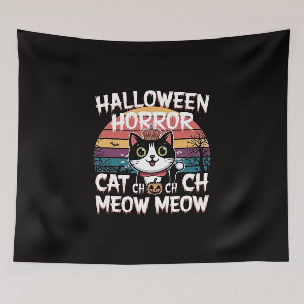 Item preview, Chilling Halloween Horror Cat , Ch Ch Ch Meow Meow , funny idea  designed and sold by masteryStore.