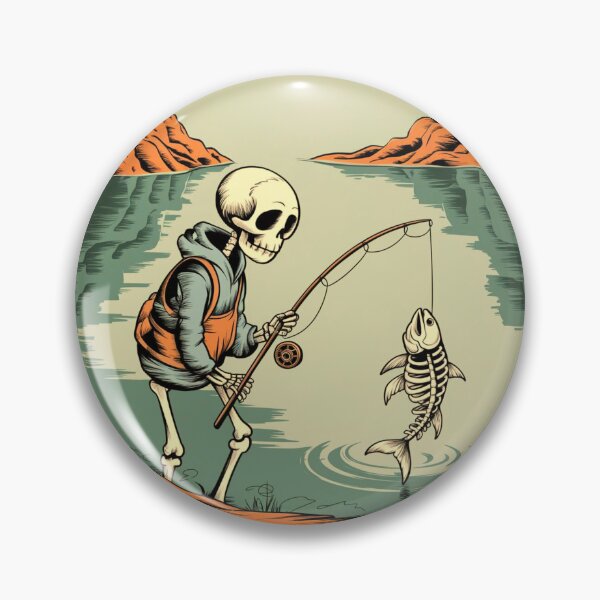 Item preview, Cartoon skeleton fisherman design designed and sold by Meandmyshop.