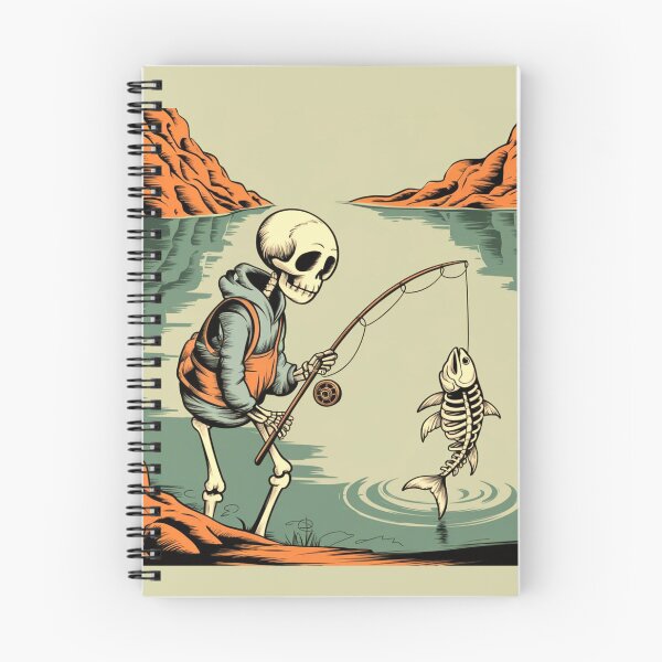 Item preview, Cartoon skeleton fisherman design designed and sold by Meandmyshop.