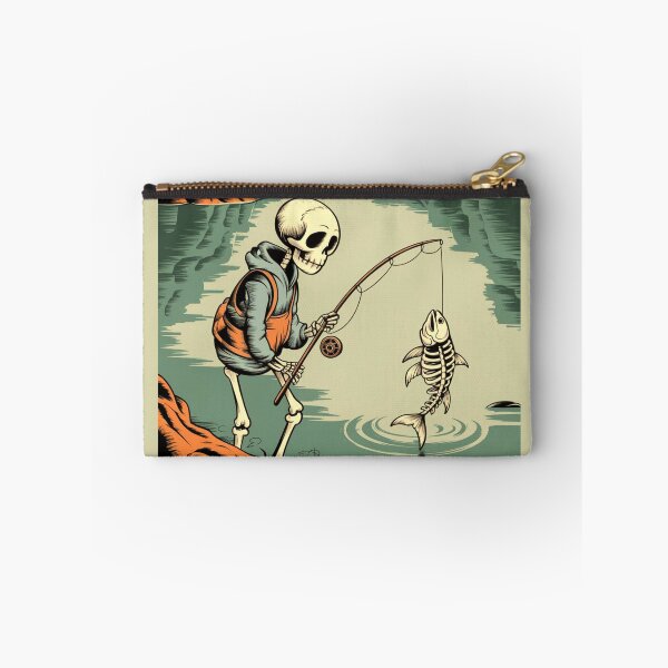 Item preview, Cartoon skeleton fisherman design designed and sold by Meandmyshop.