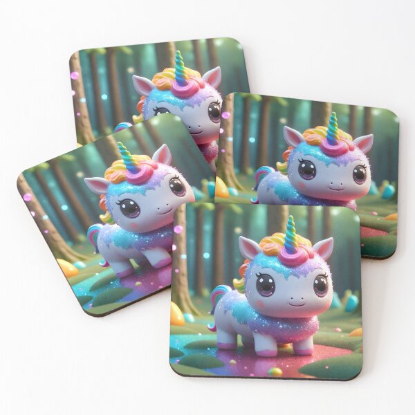 Item preview, PRECIOUS BABY RAINBOW GLITTER UNICORN IN FOREST KAWAII designed and sold by Arts4U.