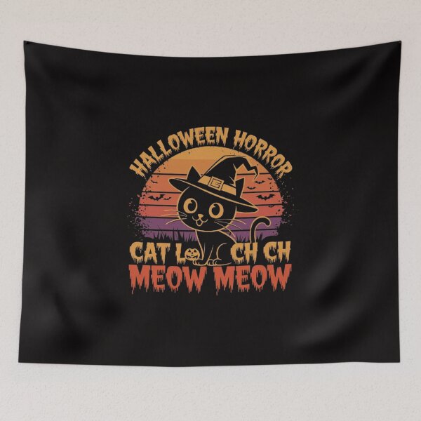Item preview, Chilling Halloween Horror Cat , Ch Ch Ch Meow Meow , funny idea  designed and sold by masteryStore.